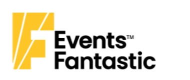 Logo for Events Fantastic, featuring a bold, stylized yellow 